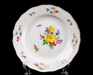 德國麥森Meissen 手繪五彩花卉瓷盤一級典藏品1