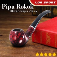 Cangklong Pipa Rokok Kayu Ukiran Klasik