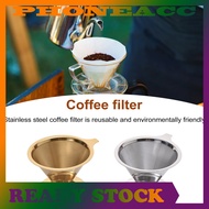 [Acc]Coffee Filter Stainless Steel Pour Over Coffee Dripper Reusable Paperless Coffee Cone Filter for Home