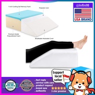 [sg stock-USA brand] Leg Elevation Pillow with Cooling Gel Memory Foam Top, Wedge Pillow to Solve Ba