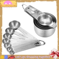 JellyfishStainless Steel Measuring Cups and Spoons Set of 14 Pieces,7 Nesting Cups and 7 Stackable S