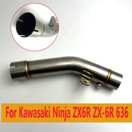 Motorcycle Exhaust Link Pipe Steel Pipe For Original Muffler For Kawasaki Ninja ZX-6R 636 ZX6R  2023
