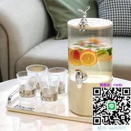 冷水壺日本正品高檔家用玻璃耐高溫冷水壺帶水龍頭飲料桶涼水壺水