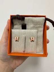 Hermes 耳環 mini pop H earrings pink 粉紅色