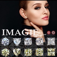 IMAGIE ต่างหูเพชรสังเคราะห์ ทรงแฟนซีน้ำเหลือง 5-6-7-8-9mm