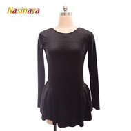 Costume Figure Skating Dress for Women and Kids, Ice Skating Skirt, Black Velvet, Monochromatic, Cus