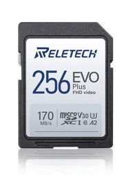 Reletech 1入組U3 A2 SD卡4K拍攝記錄單反相機存儲卡，64GB/128GB/256GB