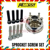 HCS MKSS CHROME BLACK SCREW SPROCKET BOLT SET SCREW Skru Sprocket L Lengki (4 pcs ) YAMAHA SPROCKET 