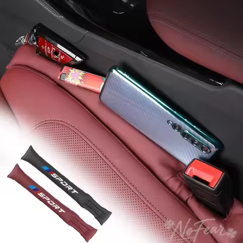 Car Seat Gap Filler Strip Soft Pads Leather Car Styling Spacer For BMW M Emblem E46 E36 E34 F10 E90F