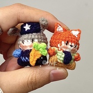 Top12-Handmade Crocheted Judy Nick Gummy Mini Yarn Zootopia Crocheted Keychain