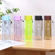 CHAINSTORE 500ml/16.9oz Plastic Square Water Cup, Summer Student Water Bottle