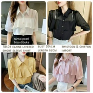 7841. Elaine Layered Long Sleeve Shirt/7840 Pdk Elaine Layered Short Sleeve Shirt