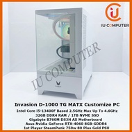 INVASION MATX D-1000 TG WHITE INTEL CORE I5-13400F 32GB RAM 1TB NVME SSD RTX 4060 USED DESKTOP GAMIN