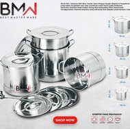 Panci Stock Pot BMW Set 4 Stainless Steel Gratis Teko Ceret kecil