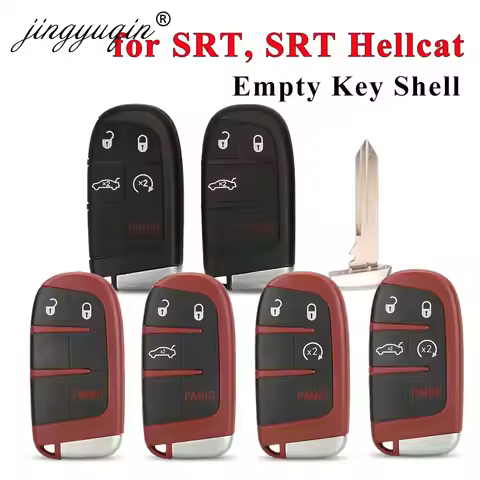 jingyuqin Fit SRT Hellcat Smart Car Key Shell Case For Dodge Challenger Charger Chrysler 300 Jeep Gr