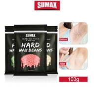 Sumax Hair Removal Hard Wax Beans Suitable for all body parts Paperless solid wax 100g Free 2 sticks
