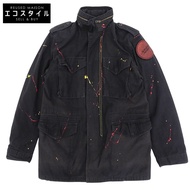 ALPHA Industries 男士黑色噴漆夾克，MM 碼 [二手]