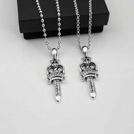 Ch New Style Crow's Cross Necklace Unique Holy Sword Big Sword Pendant Distressed Necklace Men Women