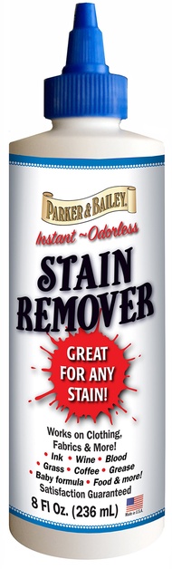 Parker & Bailey Liquid Stain Remover - Instant Stain Removal on Laundry Clothing Fabric Ink Grease B