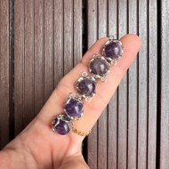 Amethyst Quart Stone Charm (13x13x10mm)