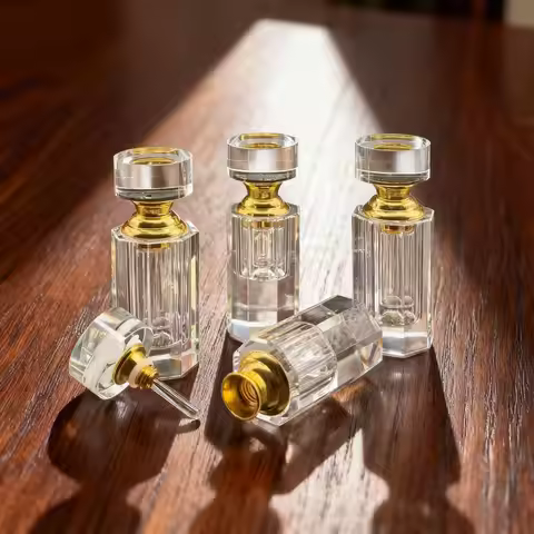 1ML Portable Vintage Empty Crystal Attar Oil Perfume Bottle Decorative Essential Bottle Crystal Perf
