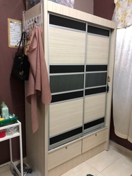 Wardrobe With Sliding Door 4x6 feet Almari Baju 4x6 kaki