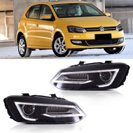 Vland LED Headlights For 2011-2017 Volkswagen Polo MK5 6R 6C Front Lamps With Sequential Turn Signal
