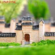 LUNASYNC Mini Resin House, Retor Resin Mini Old City Gate, Ancient Building House Models Decorative 