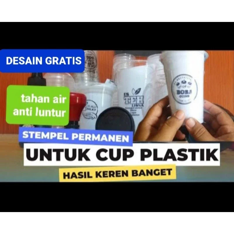 Stempel cup plastik / Stempel Cup Minuman / Stempel Permanen / Stempel tinta Permanen