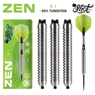 SHOT - ZEN KI STEEL TIP DART SET - 80% TUNGSTEN BARRELS 22G 24G