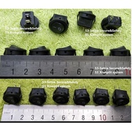 Tombol klik On Off Saklar Rocker Switch Bulat kecil mini 2 pin 3A