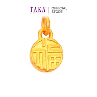 FC7 TAKA Jewellery 999 Pure Gold Mini Fu Pendant
