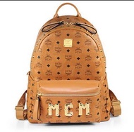 全新真品 超級賠錢賣 韓國專櫃親自帶回 MCM logo 字母釘釦Stark M 系列「大型」後背包