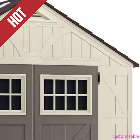 2025-hot8’x10’ Tremont Resin Shed, Vanilla & Slate – Backyard Storage Unit with Skylights, Reinforce