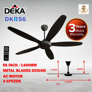 Deka Ceiling Fan (56 Inch) AC Motor 4-Speed Remote Control Ceiling Fan DKR 56 (DKR56) DEKA Ceiling fan same as KDK Panasonic Quality DEKA HIGH speed ceiling fan