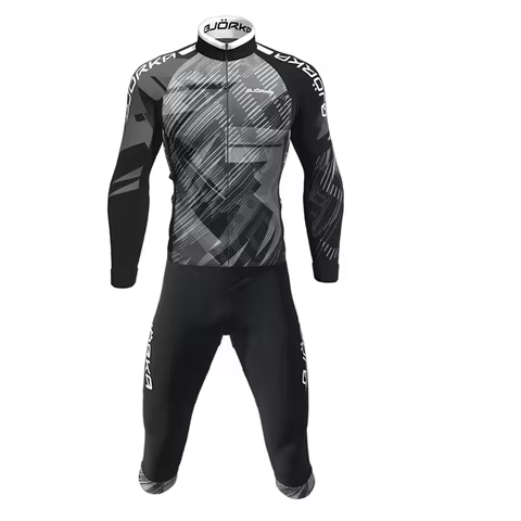 Spring/Autumn Bjorka Cycling Long Sleeve Jersey Bib Knickers Suits Sportswear For Men 3/4 Gel Pad Sh