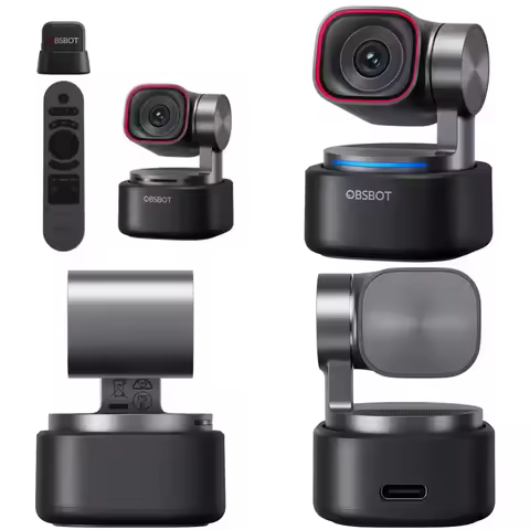 Newest OBSBOT Tiny 3 Remote Mic Combo AI-Powered PTZ Compact Seamless AI Tracking 4K USB PTZ Webcam 