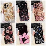 For Redmi Note 14 4G Global Case Silicone Cute Cat Fashion Butterfly Flowers Love Painted Cover 2411