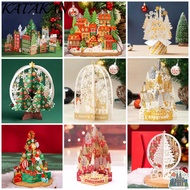 KATAKAN Christmas  Greeting Card, Paper with Envelope Merry Christmas Blessing Cards, Creative Craft