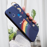 (มีสายรัดข้อมือ) Hontinga ปลอกกรณีสำหรับ Huawei Y6S Y6P Y6 Pro 2019กรณี Rainbow Smile Square Original ซิลิโคนนุ่มเหลว Edge ยางมีลวดลายกรณีคลุมทั้งหมดกล้องป้องกันกรณีกลับปลอกโทรศัพท์ Softcase สำหรับหญิง