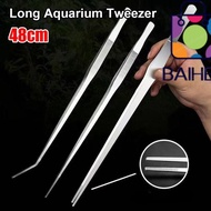 BAIHEE 1Pcs Aquarium Tweezer, Long Tong 48cm Water Grass Clip, Durable Stainless Steel Aquarium Supp