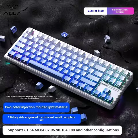 AULA PBT Keycaps for Mechanical Keyboard with 136 Keys Fully Compatible with AULA F75/F99/HI75 Perso