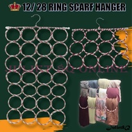 [Juliet8Q] 28 holes Scarf Hanger Holder 28 Lubang Hanger Tudung Organizer Closet Space Saver (Random Color)