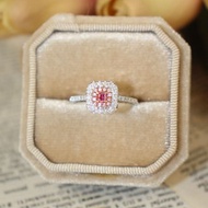 【晨曦花語】18K 經典圍鑲粉鑽光環戒指 粉紅鑽 粉鑽戒指