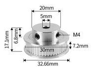 2GT GT2 Timing Belt Pulley 16T/20T/30T/36T/40T GT2 Pulley Timing Pulley - 5mm/6.35mm/8mm Bore - 6mm/