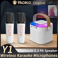 Portable Wireless Dual Microphone Karaoke Machine Bluetooth PA Speaker KTV DSP System HIFI Sound RGB