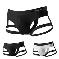 Sexy Men's Jockstrap Breathable Panties Bulge Pouch Briefs Elastic Backless Jockstrap Briefs Underpa