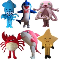 Ocean cartoon mascot doll costume props squid shark lobster crab various marine mascots