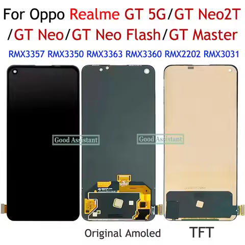 Amoled / TFT 6.43 Inch For OPPO Realme GT 5G GT Neo Master GTNeo Flash Neo2T LCD Display Touch Scree