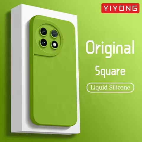 For OnePlus11 Case YIYONG Square Liquid Silicone Soft Cover For OnePlus 11 12 One Plus 10 9 Pro OneP
